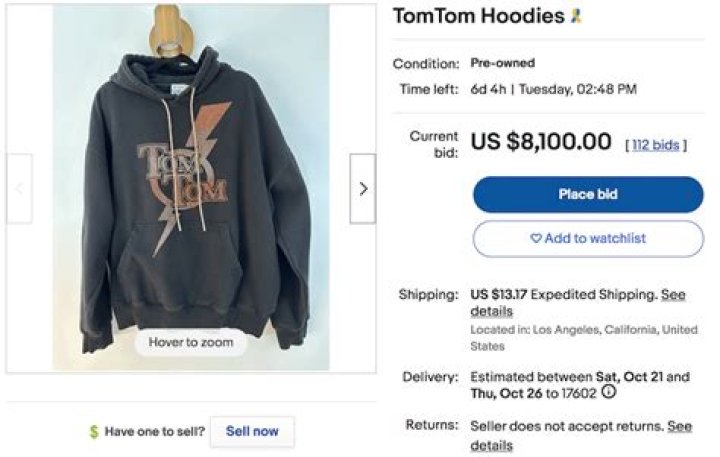 TomTom hoodies – Sandoval & Tom Schwartz’s West Hollywood bar – fetches $9,500 with 122 bids